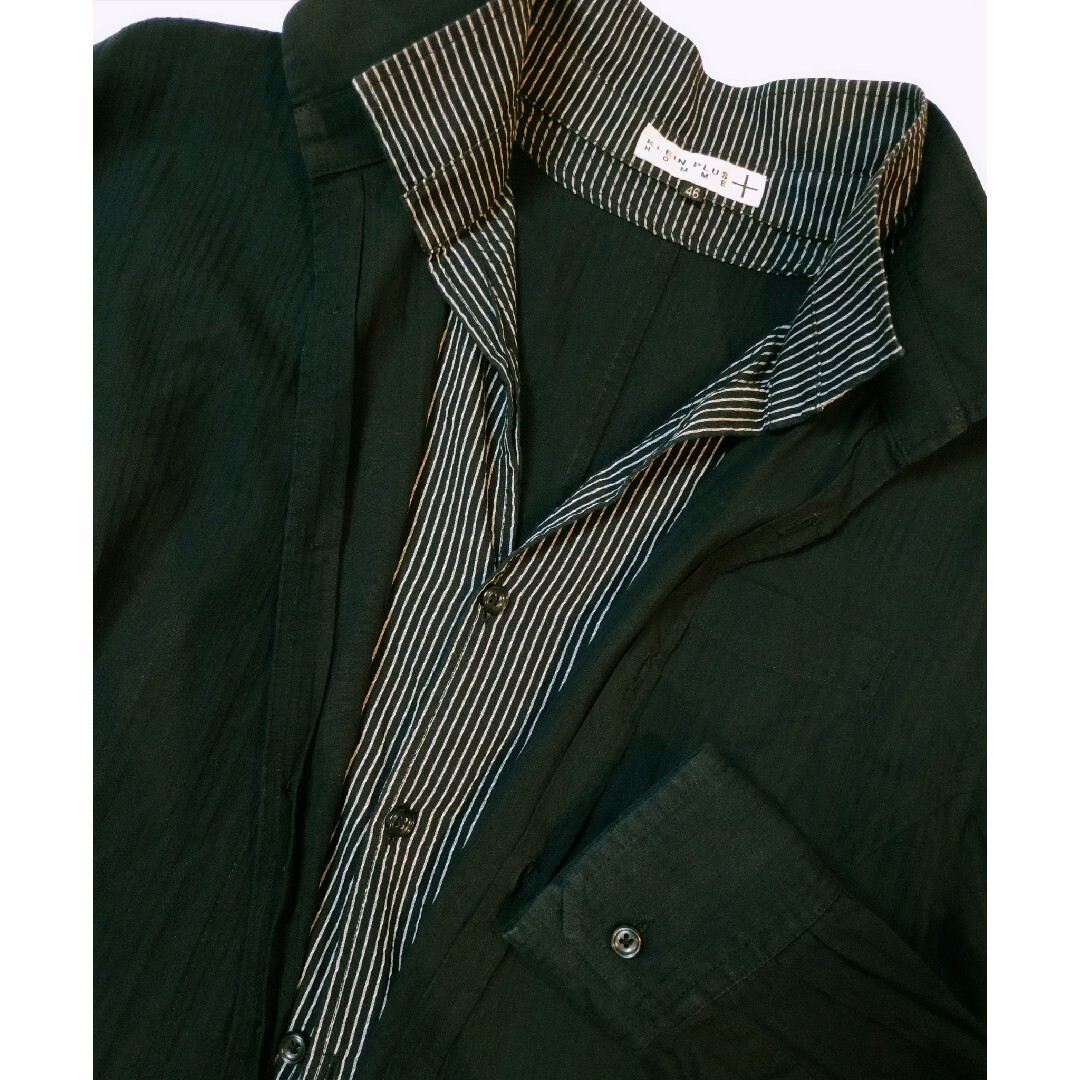 KLEIN PLUS(クランプリュス)の美品★クランプリュスオム シンプル ブラック  長袖 シャツ  フォーマル M メンズのトップス(シャツ)の商品写真