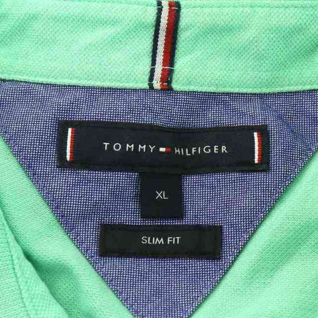 TOMMY HILFIGER(トミーヒルフィガー)のTOMMY HILFIGER ポロシャツ 半袖 コットン XL ライトグリーン メンズのトップス(ポロシャツ)の商品写真