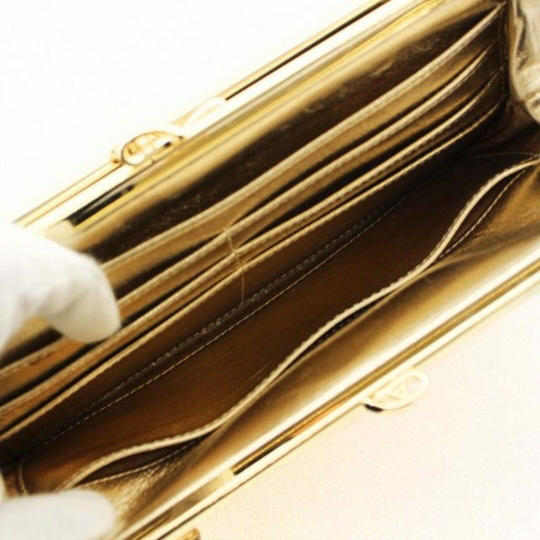 ANYA HINDMARCH(アニヤハインドマーチ)のANYA HINDMARCH クラッチバッグ がま口 レザー ゴールド レディースのバッグ(クラッチバッグ)の商品写真