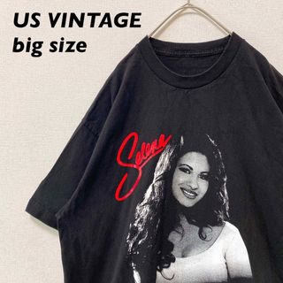 ミュージックティー(MUSIC TEE)のUS古着　半袖Tシャツ　ビッグプリント　セレーナ　バンドTシャツ　男女兼用　黒色(Tシャツ/カットソー(半袖/袖なし))