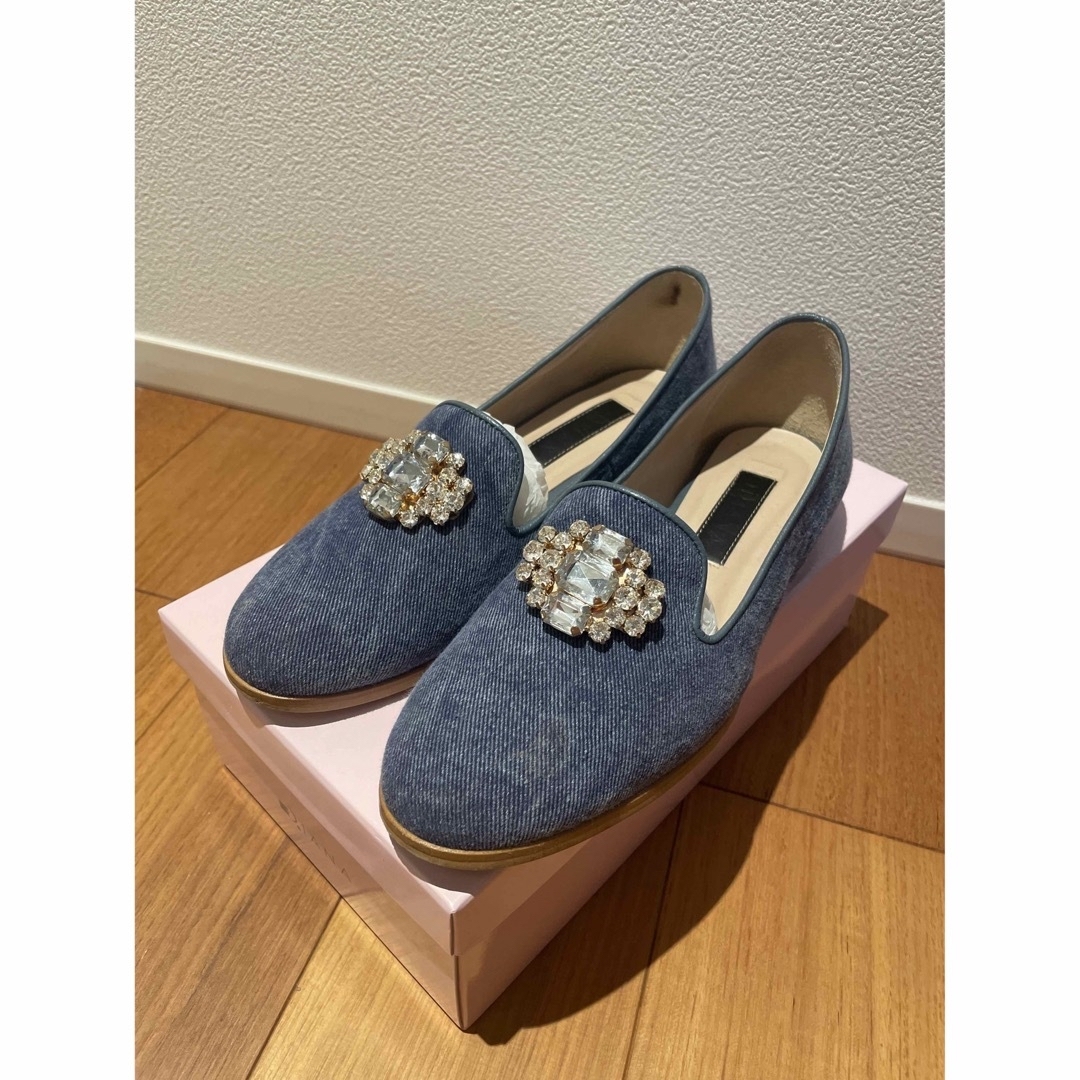 DIANA - 【美品】DIANA ビジュー付 デニム フラットシューズ(24cm)の ...