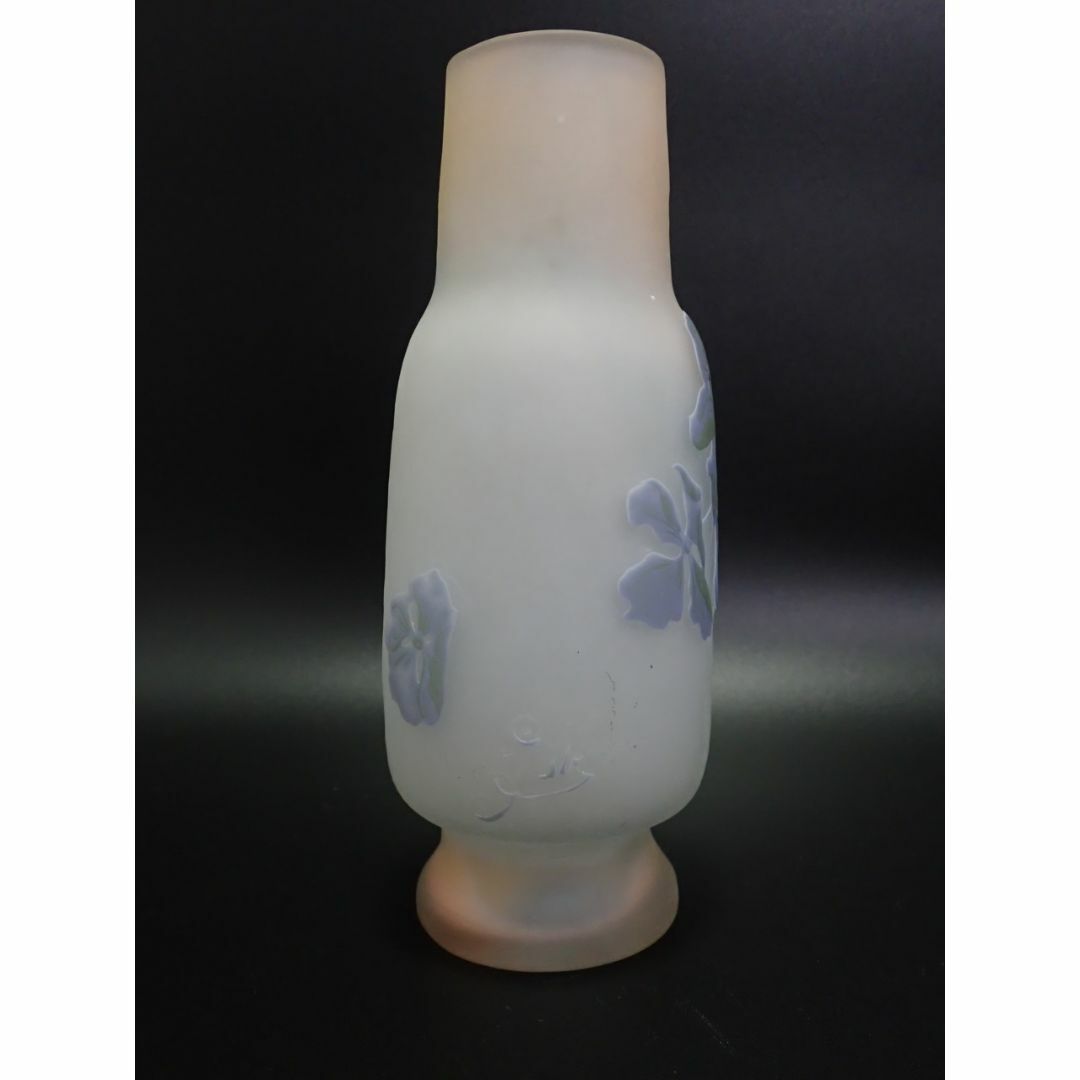 G424 エミール ガレ 花文様 花瓶 色硝子 花器 被せガラス アンティーク インテリア/住まい/日用品のインテリア小物(花瓶)の商品写真