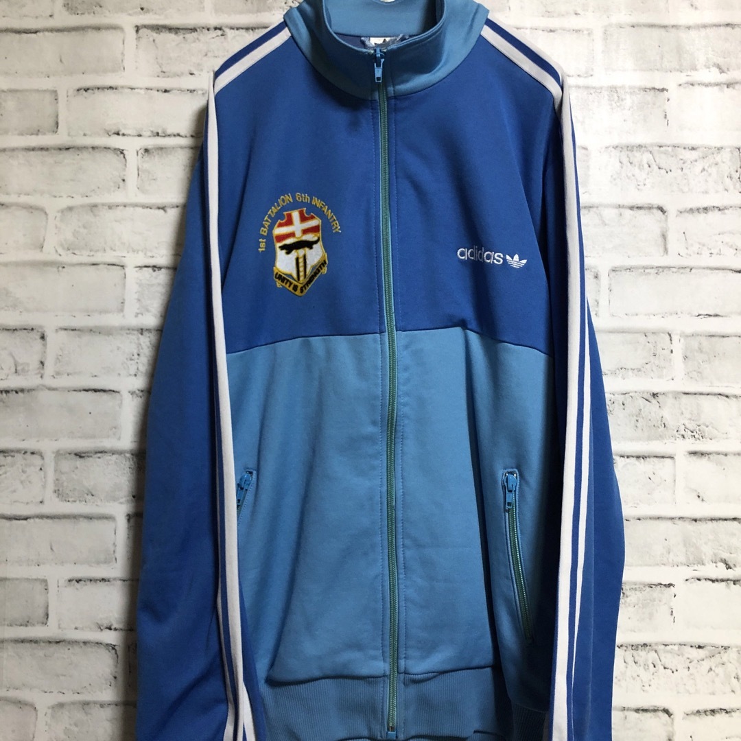 希少70s⭐️adidas トラックジャケットL 刺繍トレファイル 希少70s⭐️adidas トラックジャケットL 刺繍トレファイル