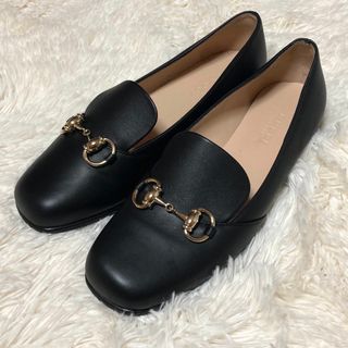 グッチ(Gucci)の★極美品★グッチ★ローファー★スリッポン★ホースビット★黒★レザー★466702(ローファー/革靴)