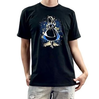 新品 不思議の国のアリス 夜空 ナイト シルエット ファンタジー Tシャツ(Tシャツ/カットソー(半袖/袖なし))