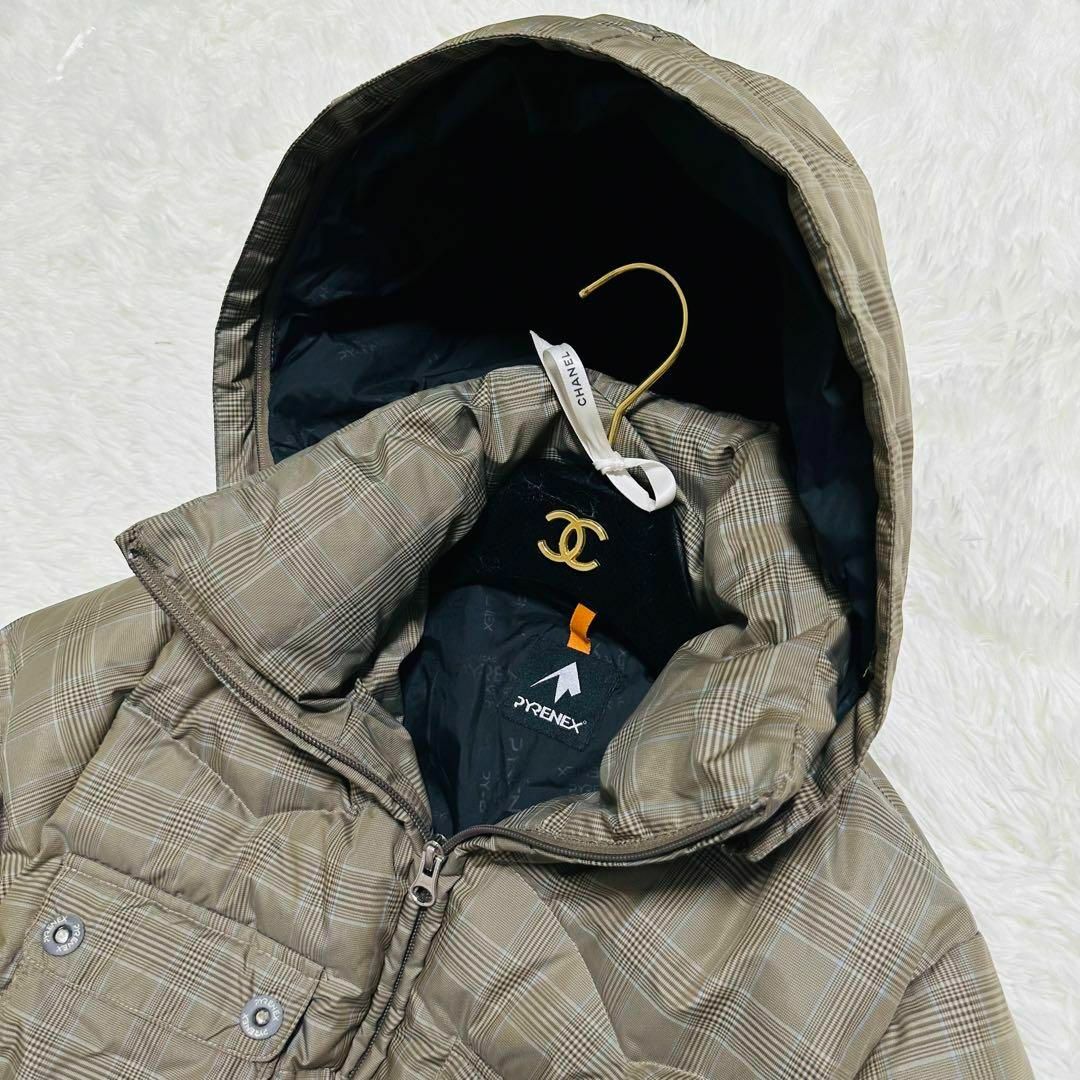 Pyrenex(ピレネックス)の極暖☆PYRENEX ダウンジャケット 2way ベルト チェック 38 レディースのジャケット/アウター(ダウンジャケット)の商品写真