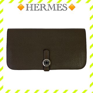 エルメス(Hermes)の美品 エルメス トリヨンクレマンス ドゴン ロング 長財布 茶色 ユニセックス(財布)