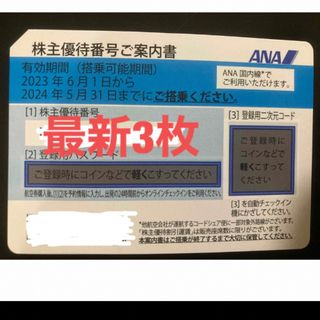 エーエヌエー(ゼンニッポンクウユ)(ANA(全日本空輸))の【最新】ANA 株主優待券 3枚(その他)