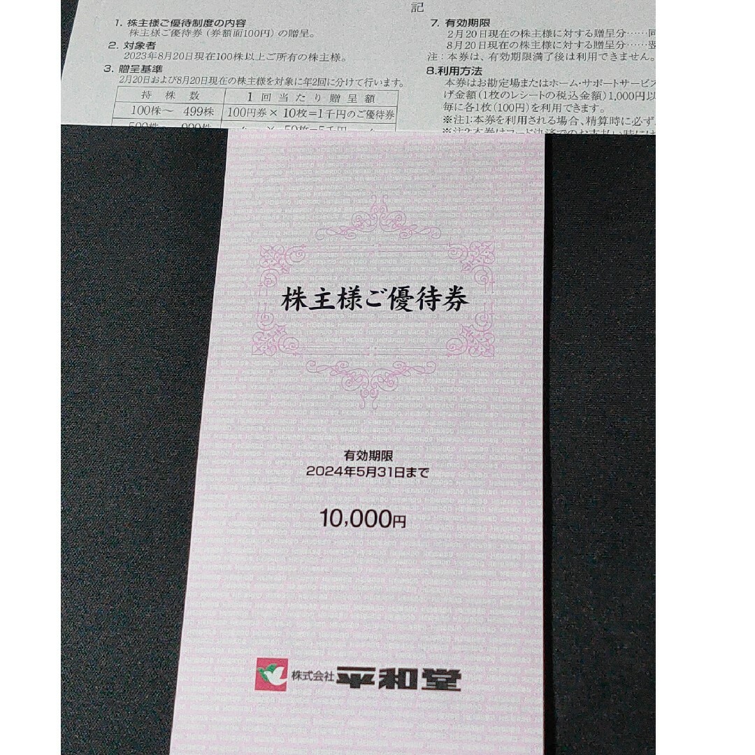 優待券/割引券最新 平和堂 優待 1万円分