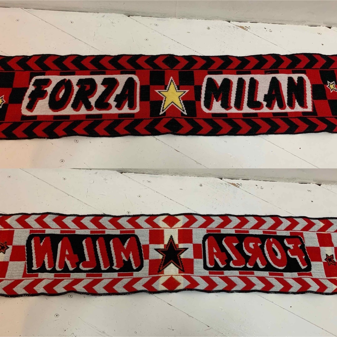 【90s~】FORZA MILAN　ACミラン　マフラー　赤色　サッカー　海外