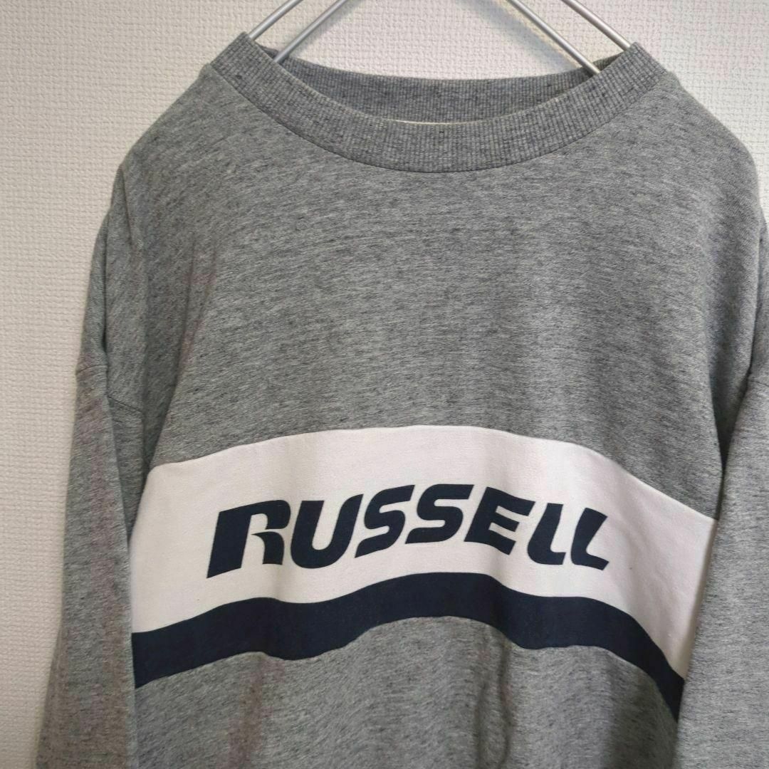 Russell Athletic(ラッセルアスレティック)の★スウェット トレーナー ラッセル RUSSELL グレー ボーダー ロゴ★ メンズのトップス(スウェット)の商品写真