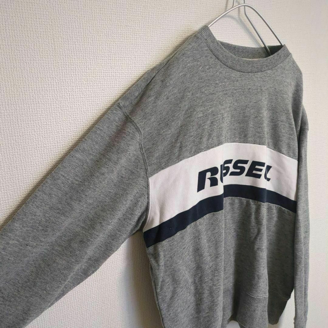 Russell Athletic(ラッセルアスレティック)の★スウェット トレーナー ラッセル RUSSELL グレー ボーダー ロゴ★ メンズのトップス(スウェット)の商品写真