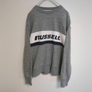 ラッセルアスレティック(Russell Athletic)の★スウェット トレーナー ラッセル RUSSELL グレー ボーダー ロゴ★(スウェット)