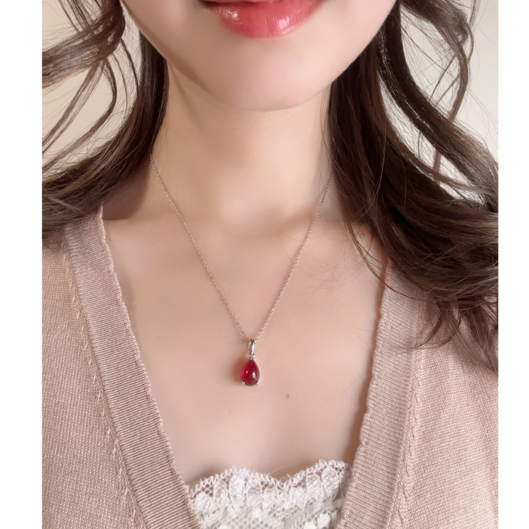 天然 ルビー ネックレス カボション 雫 大粒 宝石 ジュエリー 天然 ルビー ネックレス カボション 雫 大粒 宝石 ジュエリー