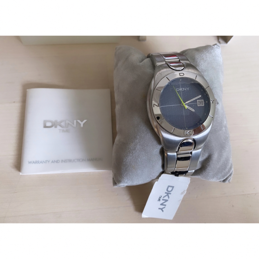 新品未使用 DKNY 腕時計 メンズ アナログ ネイビー ブルー シルバー