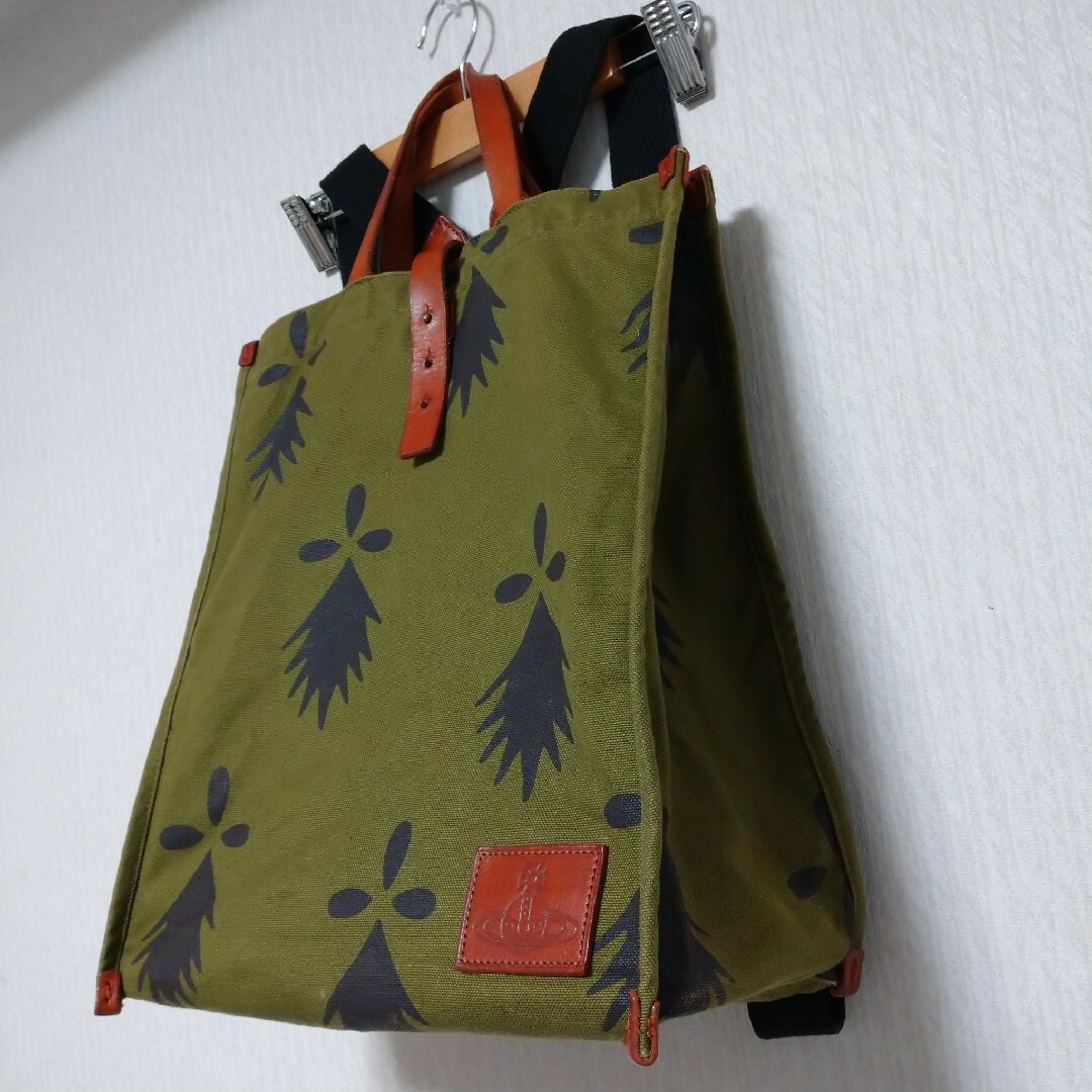 vivienne westwood アーミン柄 キャンバス リュック 手提げ-