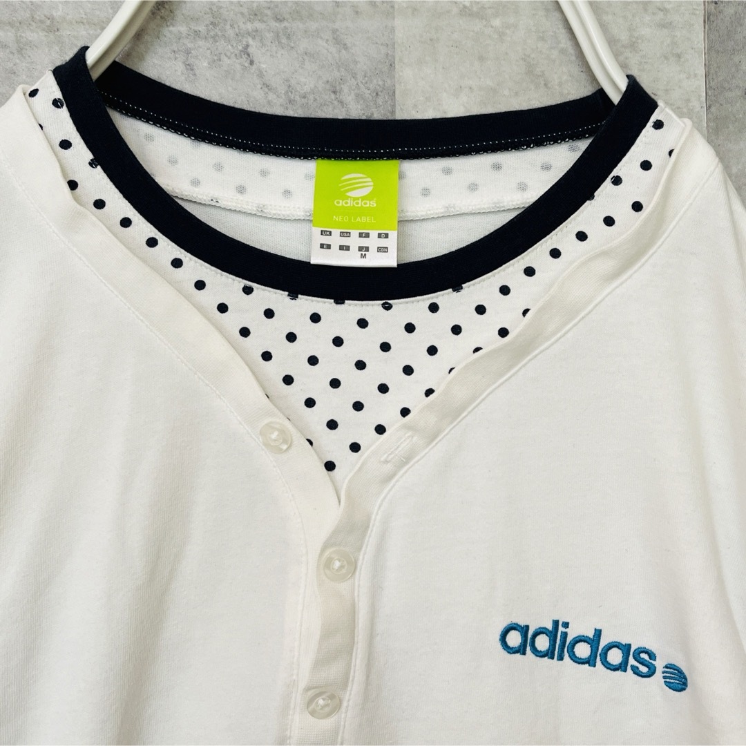 adidas(アディダス)のadidas NEOLABEL ロングTシャツ　Mサイズ　ユニセックス　ホワイト メンズのトップス(Tシャツ/カットソー(七分/長袖))の商品写真