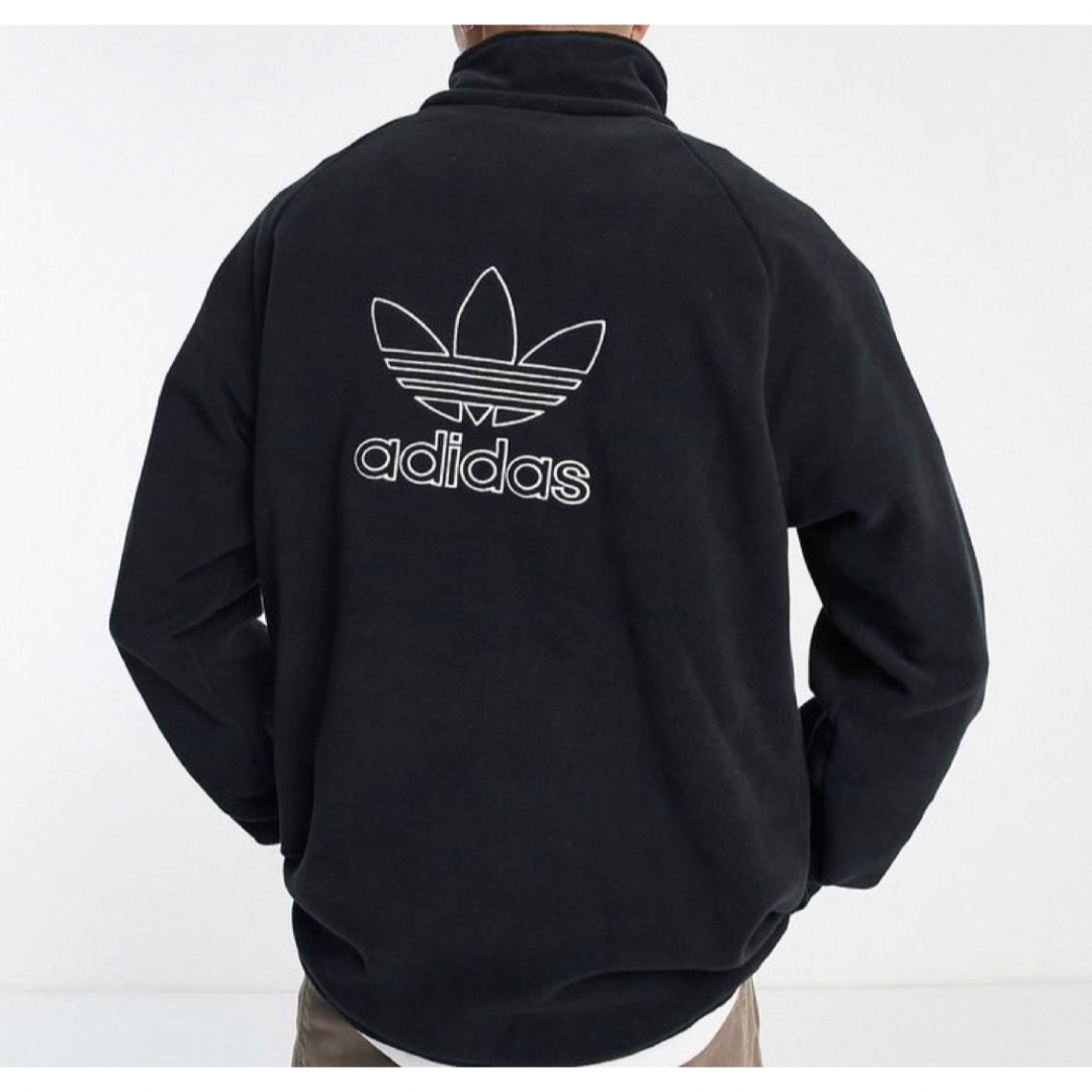 adidas 三つ葉　ビックロゴ　ハーフジッパー　フリース　size XS