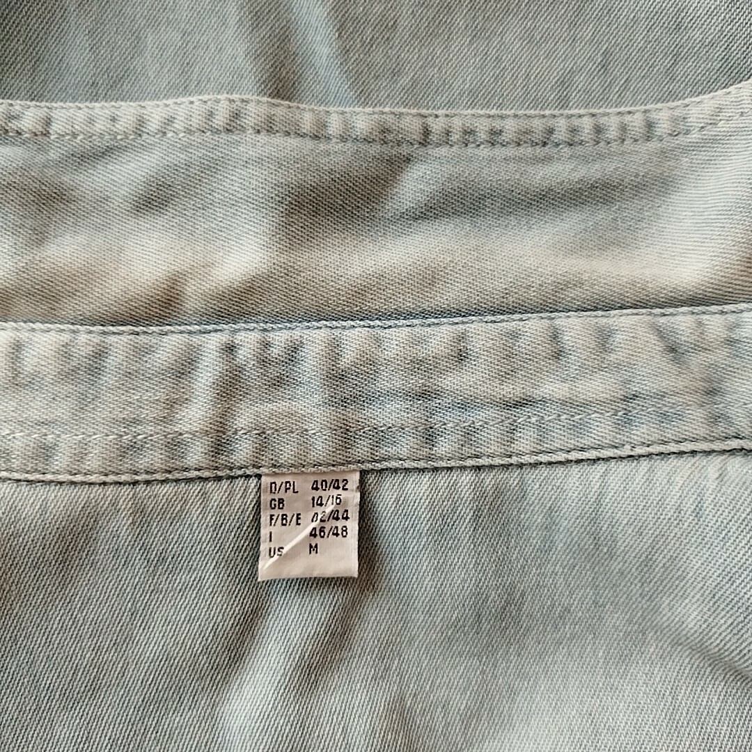 古着 J.B.NICE SIZE 半袖　デニムシャツ　ライトブルー レディースのトップス(シャツ/ブラウス(半袖/袖なし))の商品写真