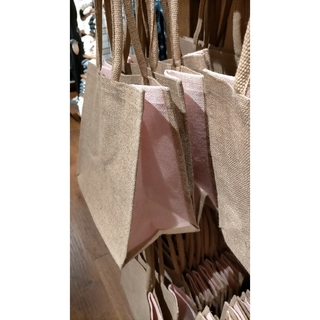 激レア☆店舗限定色　ピンク　無印良品ジュートマイバッグA4(トートバッグ)