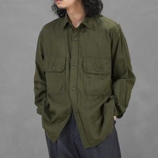3 comoli 21ss ベタシャン cpo シャツ オリーブ