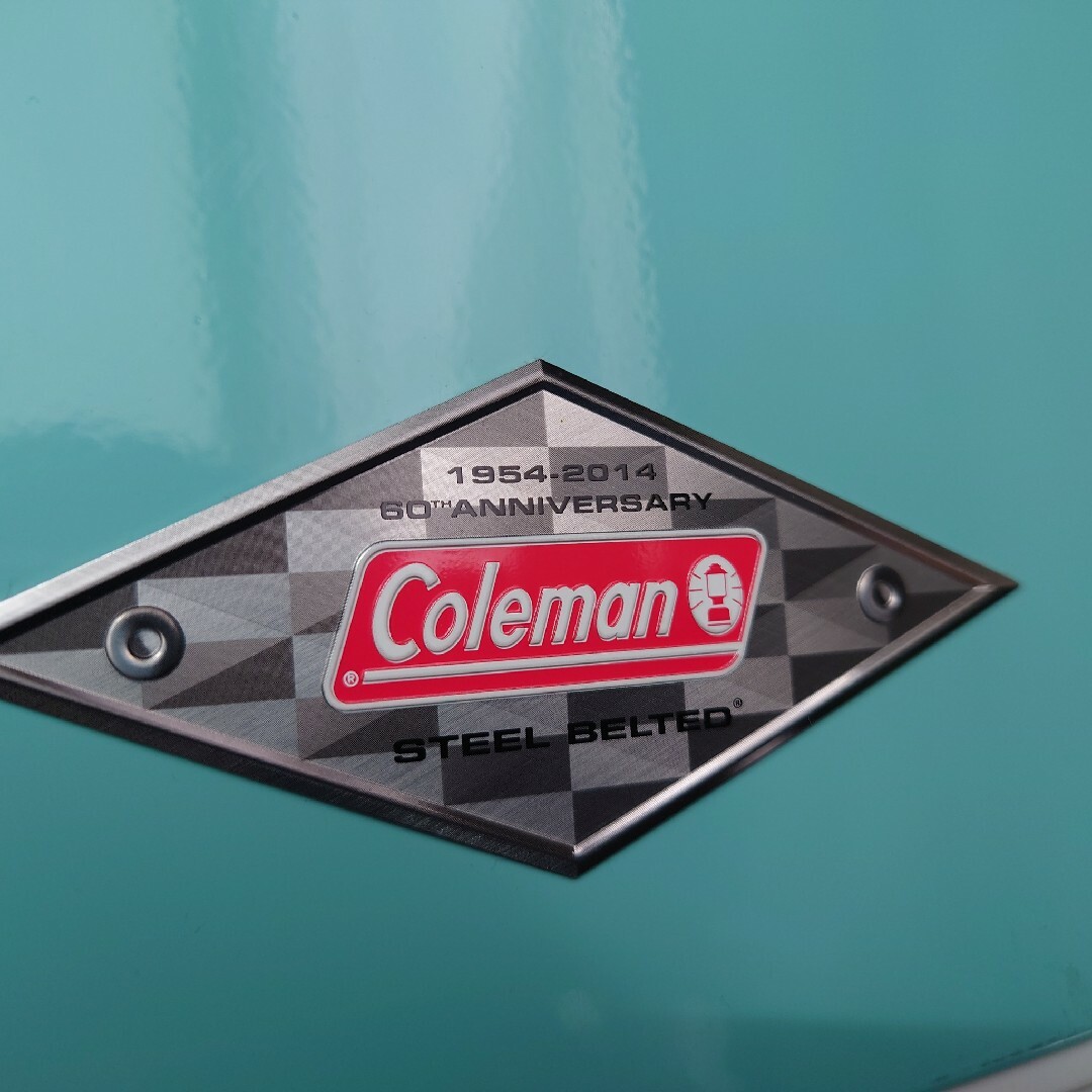 最新作の
 美品 美品 コールマンスチールベルトクーラー60thモデル Coleman ターコイズ コールマンスチールベルトクーラー60thモデル アウトドア 5