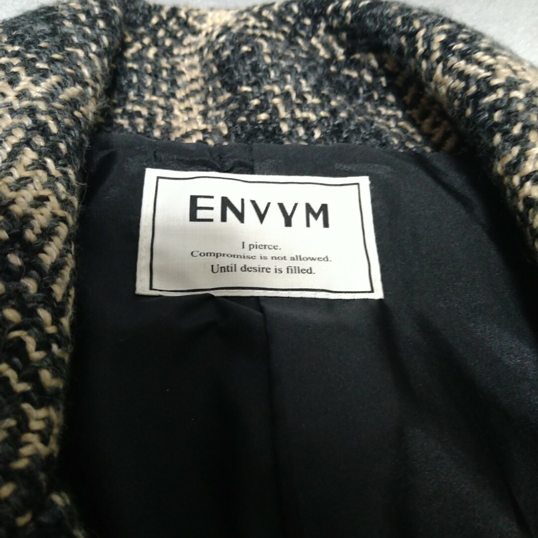 ENVYM(アンビー)のENVYM チェック オーバーロングコート レディースのジャケット/アウター(ロングコート)の商品写真