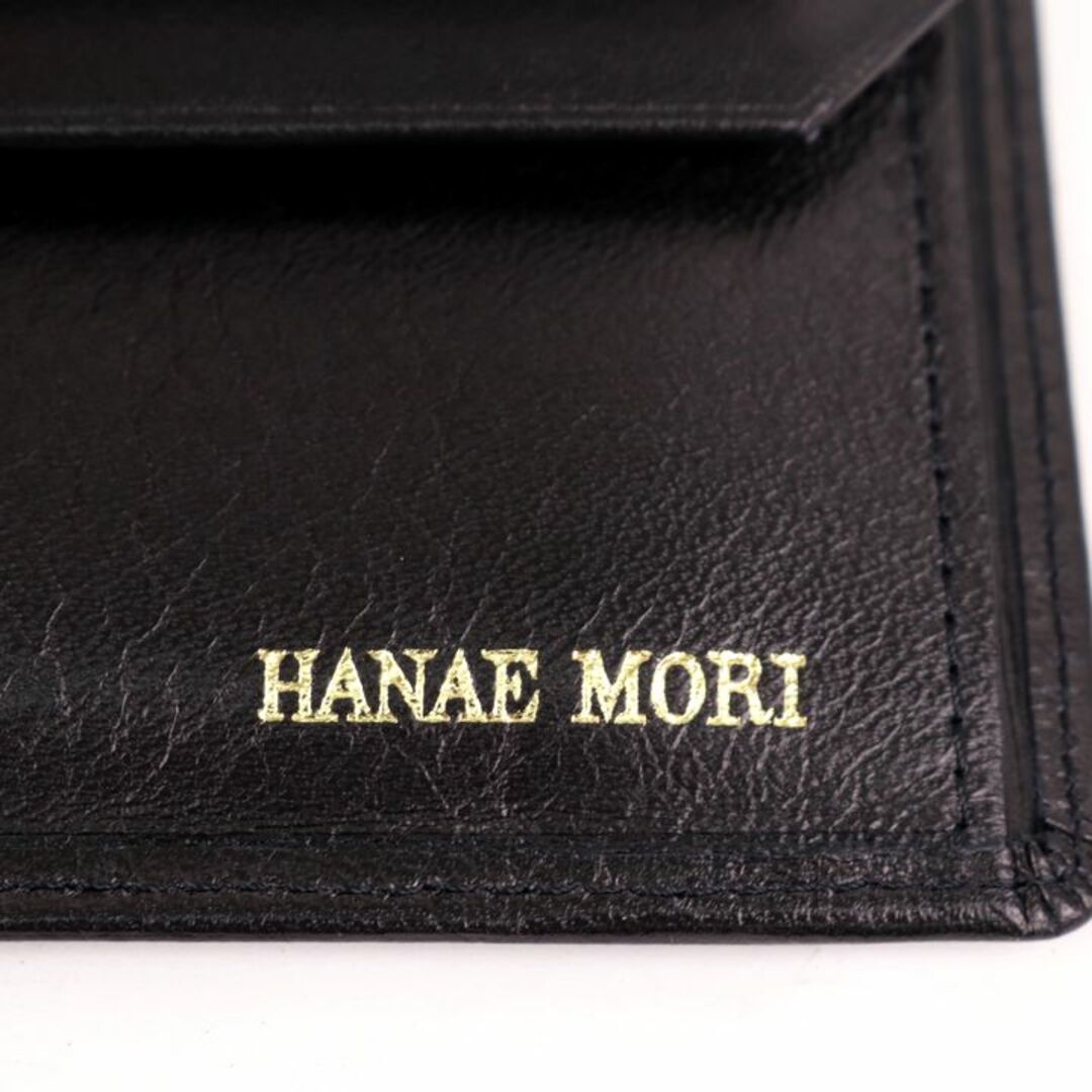 HANAE MORI(ハナエモリ)のハナエモリ 二つ折り財布 レザー バタフライ ロゴ ブランド ウォレット レディース ブラック HANAE MORI 森英恵 レディースのファッション小物(財布)の商品写真