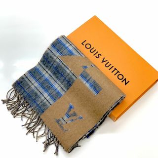 ルイヴィトン(LOUIS VUITTON)の6195 ヴィトン エシャルプ チェック ロゴ ウール カシミヤ マフラー(マフラー/ショール)