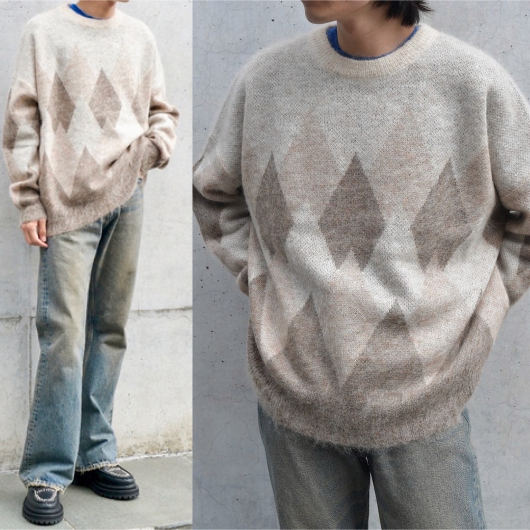 DAIRIKU 別注 Argyle Mohair Pullover Knit L