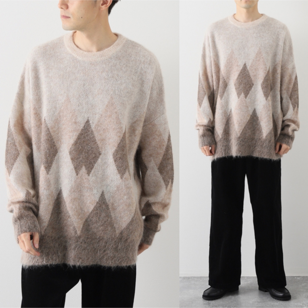 DAIRIKU 別注 Argyle Mohair Pullover Knit L - www.sorbillomenu.com