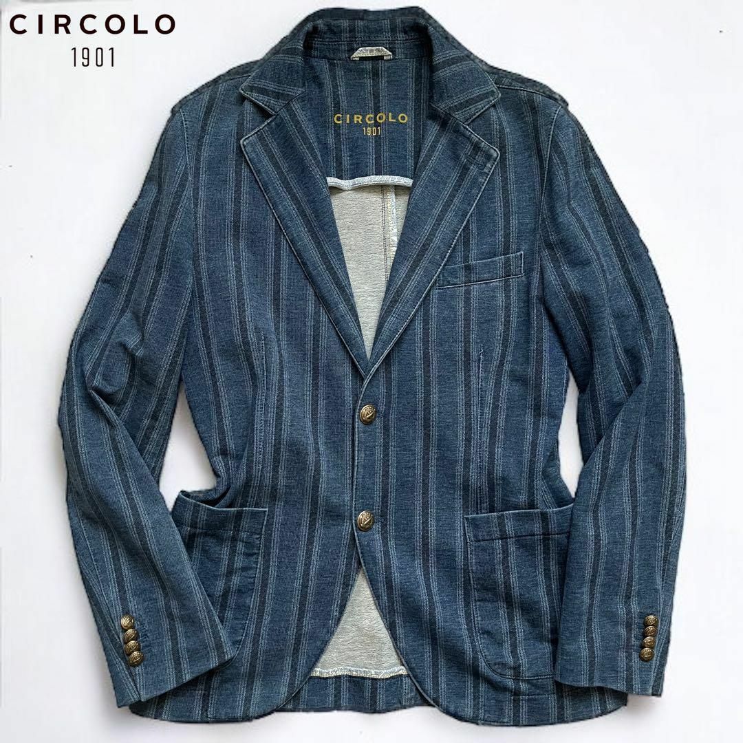 12900円 ネイビー 1901 ジャージージャケット チルコロ CIRCOLO 44（M