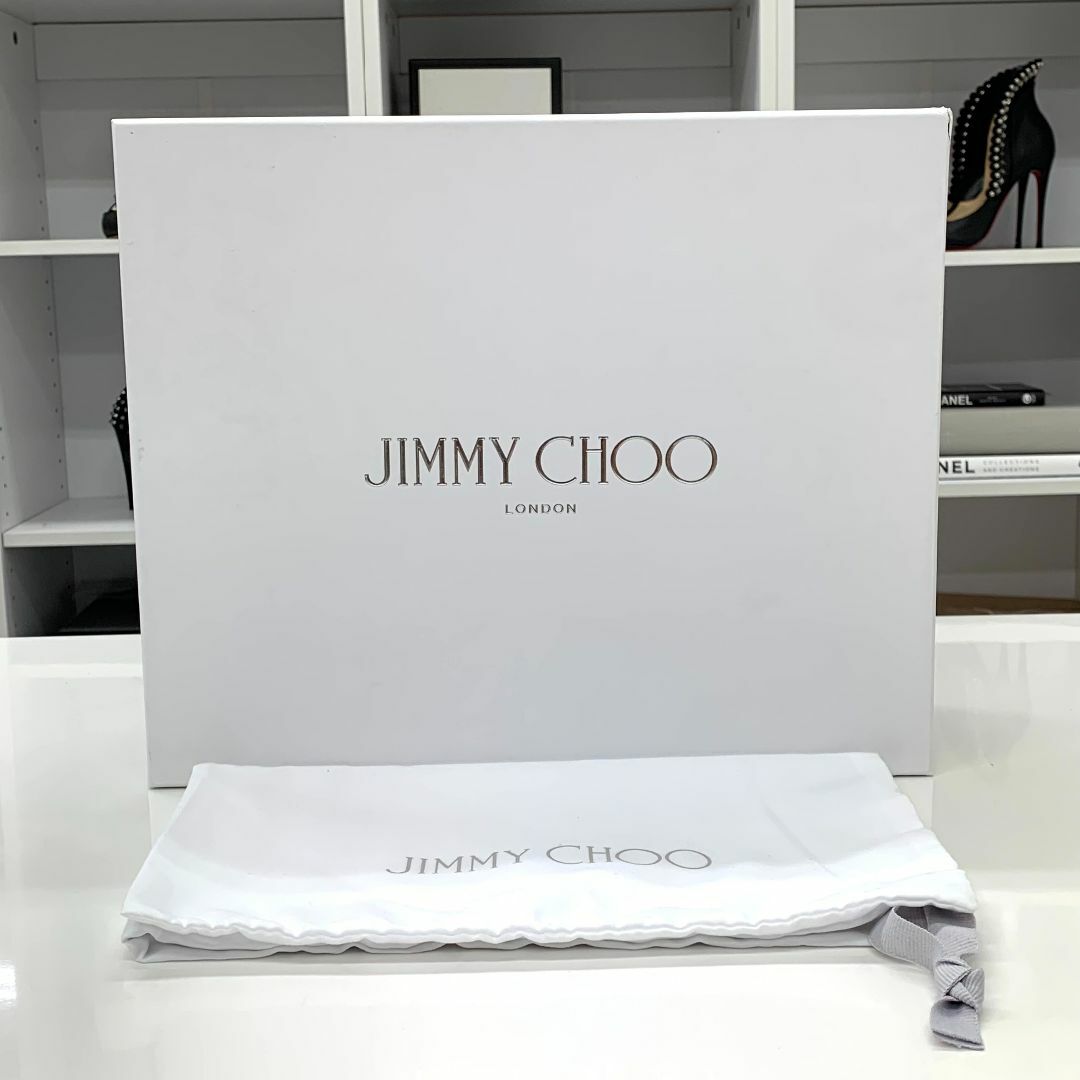 JIMMY CHOO(ジミーチュウ)の7041 未使用 ジミーチュウ ダイアモンド ロゴ レザー ラメ スニーカー レディースの靴/シューズ(スニーカー)の商品写真