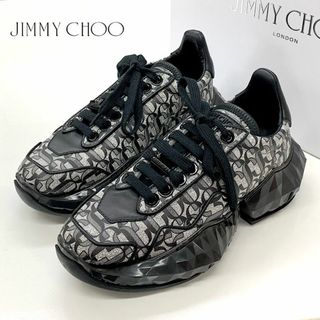 ジミーチュウ(JIMMY CHOO)の7041 未使用 ジミーチュウ ダイアモンド ロゴ レザー ラメ スニーカー(スニーカー)