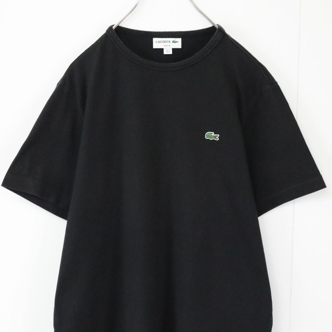 LACOSTE(ラコステ)の【大人気】ラコステ／Tシャツ　刺繍ロゴ　日本製　ブラック　FR4　スリムフィット メンズのトップス(ポロシャツ)の商品写真