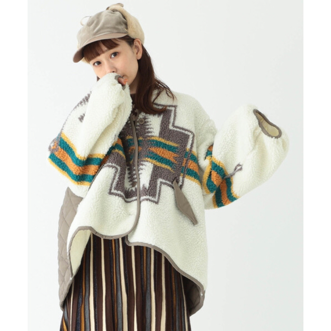 PENDLETON × CAROLINA GLASER ボアキルト ブルゾン