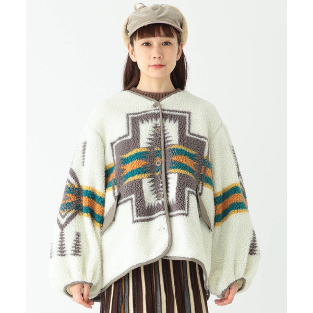 PENDLETON × CAROLINA GLASER ボアキルト ブルゾン