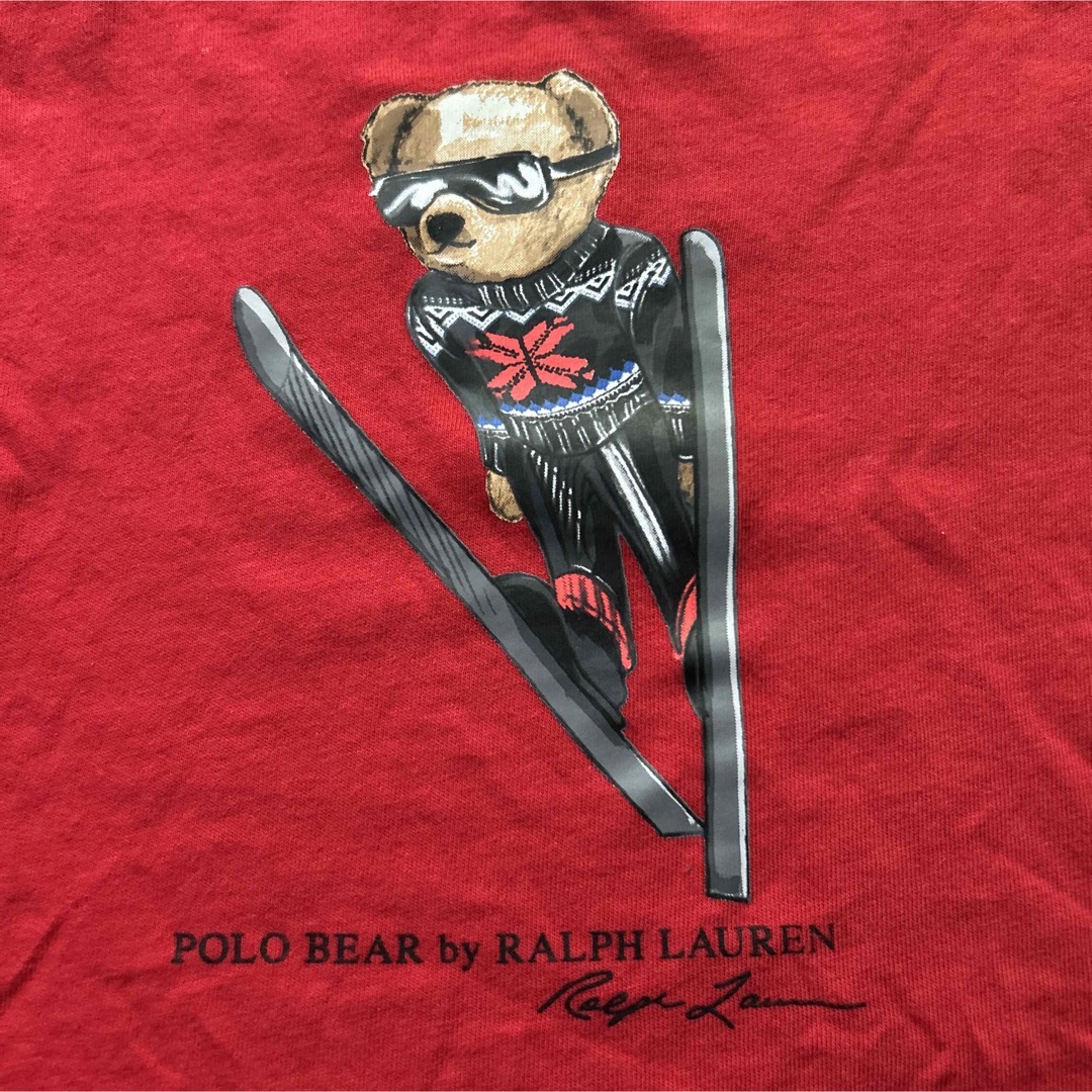 Ralph Lauren(ラルフローレン)のラルフローレン RALPHLAUREN ポロ POLO ロンT 赤 ベア 75 キッズ/ベビー/マタニティのベビー服(~85cm)(Ｔシャツ)の商品写真