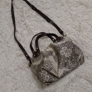 限定品✨russet レザーパイピングショルダーバッグ コットン モノグラム
