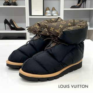 ルイヴィトン(LOUIS VUITTON)の6339 ヴィトン ピローライン ナイロン モノグラム アンクルブーツ ブラック(ブーツ)