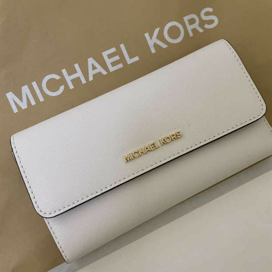 MICHAEL KORS マイケルコース 長財布 三つ折り財布 ホワイト 白-