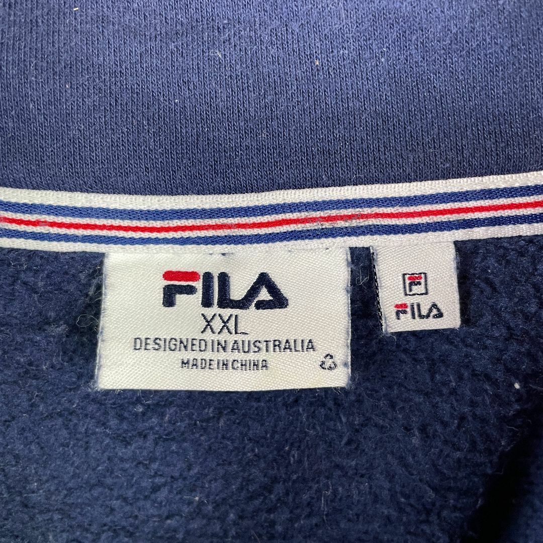 FILA(フィラ)のFILA フィラ ハーフジップスウェットトレーナー 袖ライン 刺繡 大きいサイズ メンズのトップス(スウェット)の商品写真