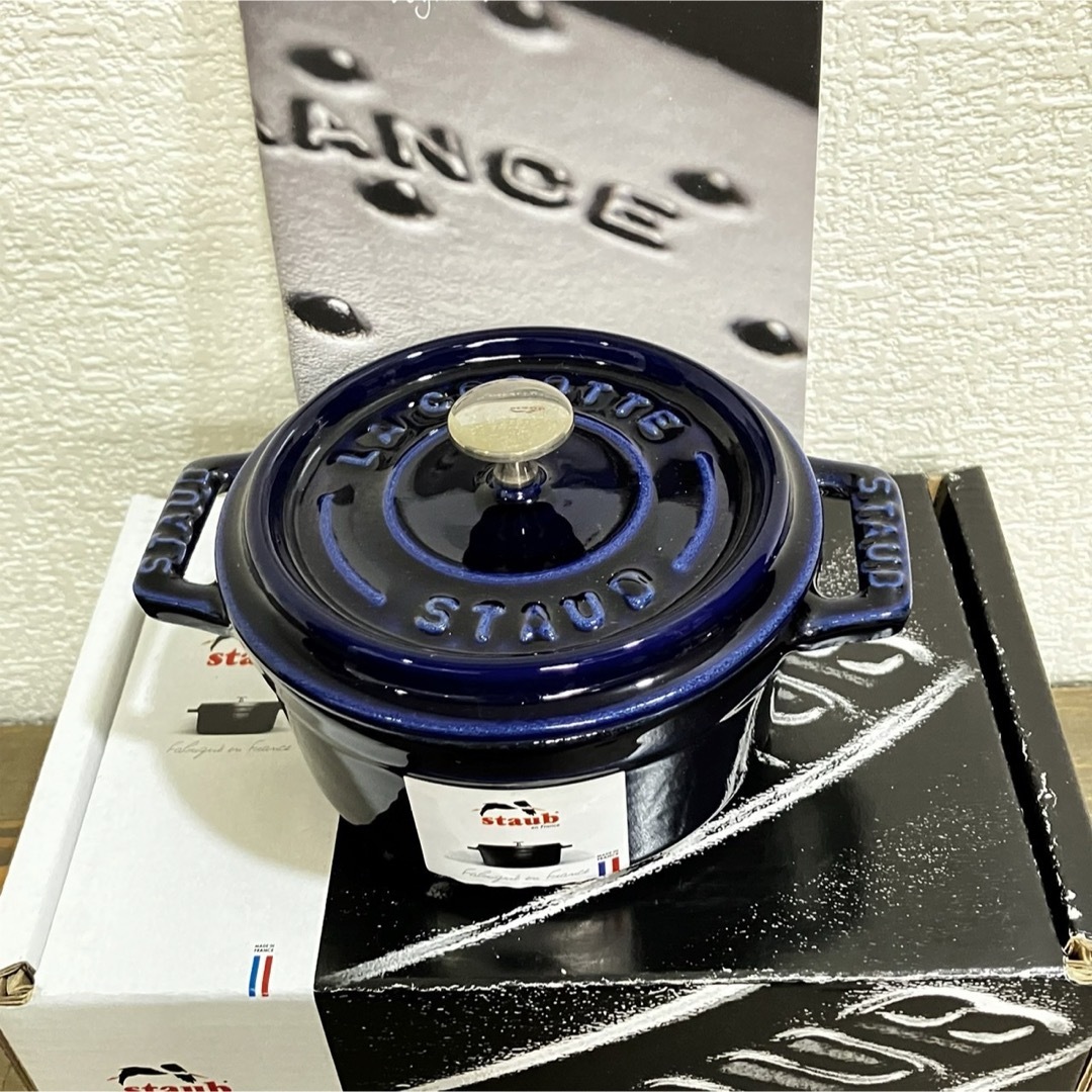 STAUB - 【新品未使用】ストウブ ココット ラウンド 10cm ダークブルー