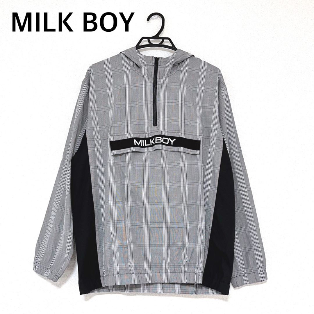 MILKBOY(ミルクボーイ)のmilkboy milk boy ブラックチェック チェック ミルクボーイ メンズのジャケット/アウター(マウンテンパーカー)の商品写真