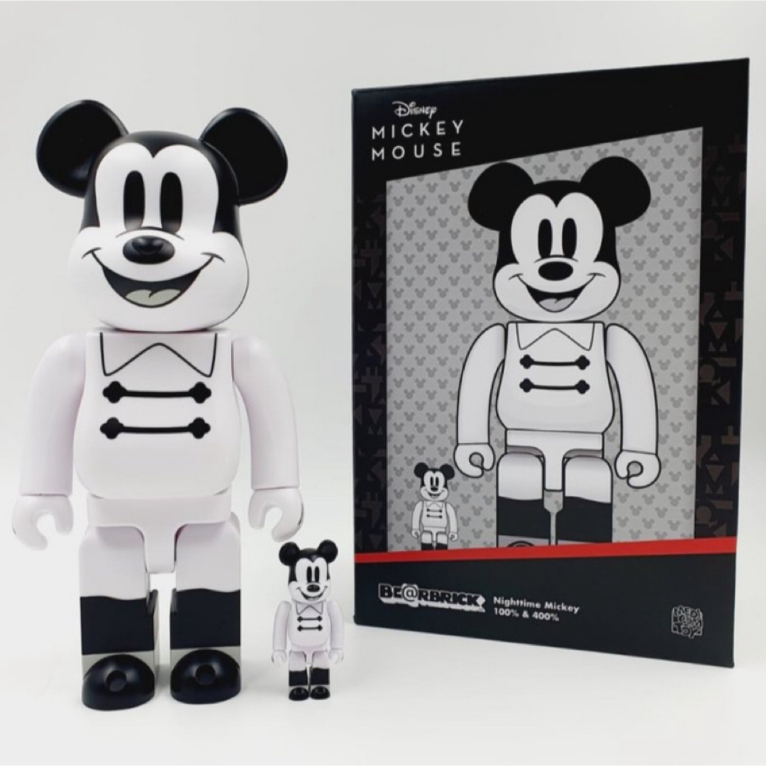 BE@RBRICK Nighttime Mickey 100% u0026 400%-