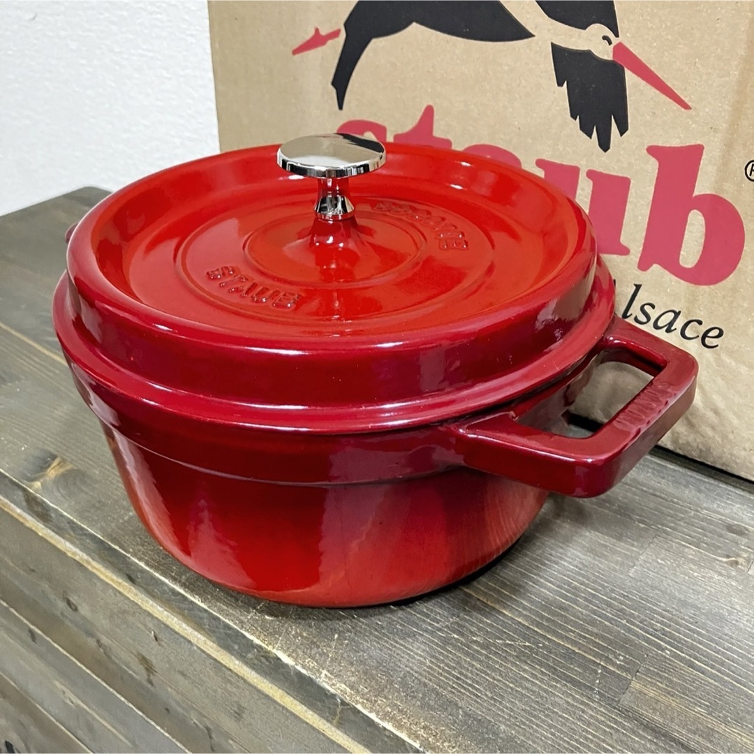 STAUB - 【希少・美品】ストウブ ココット ラウンド 20cm ピメント