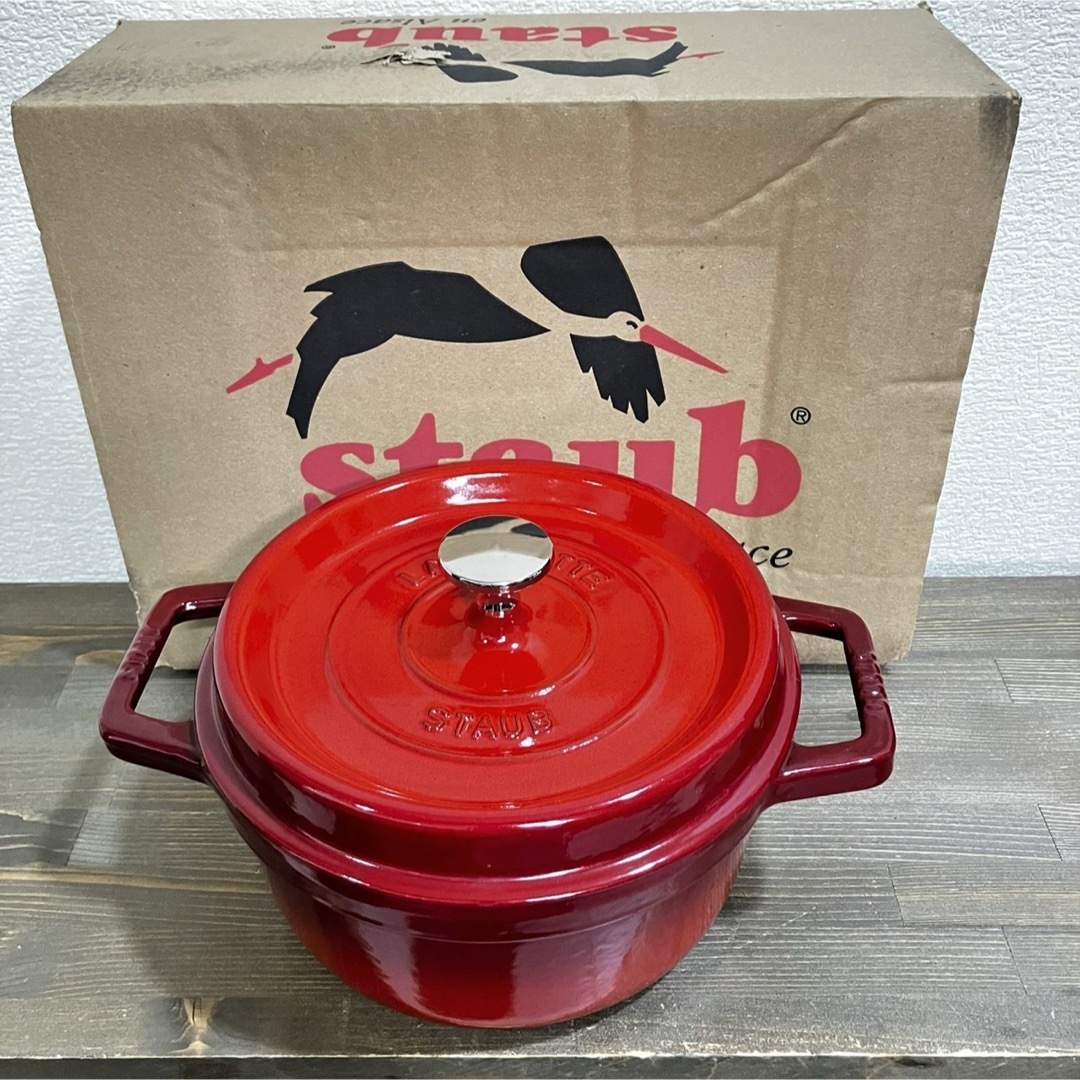 STAUB - 【希少・美品】ストウブ ココット ラウンド 20cm ピメント