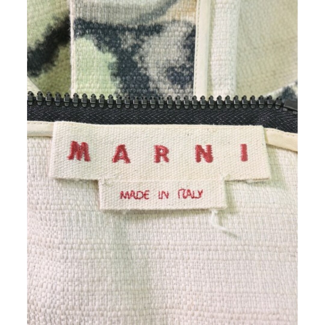 Marni(マルニ)のMARNI マルニ ワンピース 40(M位) ベージュx黒x緑等(総柄) 【古着】【中古】 レディースのワンピース(ひざ丈ワンピース)の商品写真