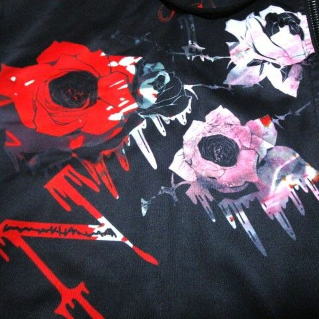 CIVARIZE(シヴァーライズ)のNieR clothing ニーア　総柄ローズジップジップパーカー☆薔薇♪ メンズのトップス(パーカー)の商品写真