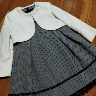 ショパン(CHOPIN)の超美品　130女の子　キャット　フォーマルワンピース 入学式スーツ　セットアップ(ドレス/フォーマル)